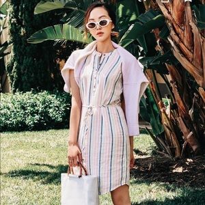 NEW Splendid Picnic Stripe Buttoned Midi Dress